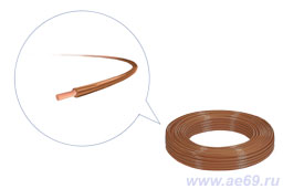 Провод автомобильный ПГВА кабель автопровод шнур автотракторный 4,00 100 метров коричневый