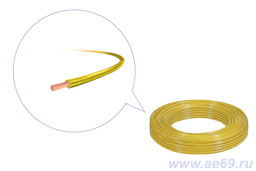 Провод автомобильный ПГВА кабель автопровод шнур автотракторный 1,50 50 м <br />
желтый